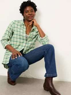 Fat Face FatFace Olivia Green Petite Check Shirt New