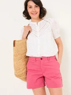 Fat Face FatFace Padstow Dark Pink Chino Shorts Discount