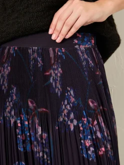 Fat Face FatFace Paignton Dark Purple Heritage Floral Maxi Skirt Clearance