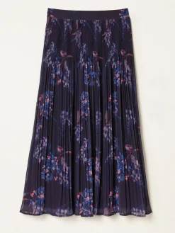 Fat Face FatFace Paignton Dark Purple Heritage Floral Maxi Skirt Clearance