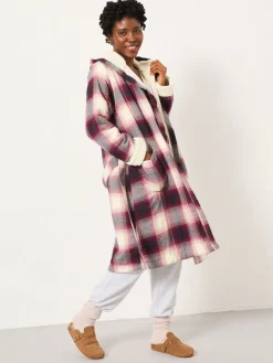 Fat Face FatFace Purple Check Dressing Gown Discount