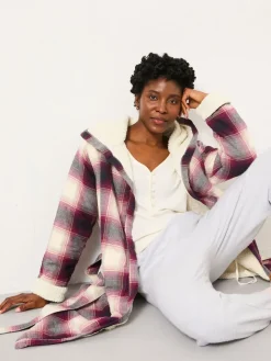 Fat Face FatFace Purple Check Dressing Gown Discount