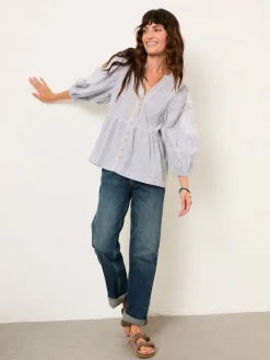 Fat Face FatFace Rosalie Ivory Embroidered Blouse Outlet