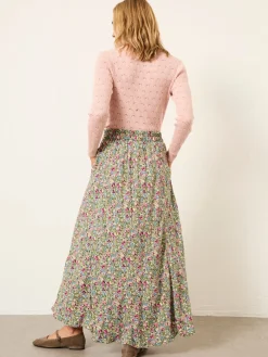 Fat Face FatFace Sadie Midi Skirt Green Ditsy Garden New