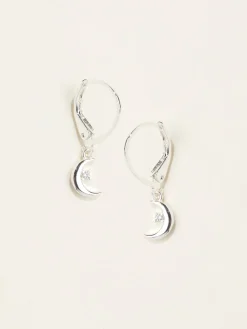 Fat Face FatFace Silver Tone Moon Drop Earrings Outlet