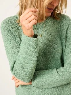 Fat Face FatFace Sophia Knitted Slub Jumper Green Outlet