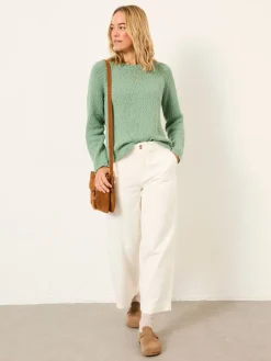 Fat Face FatFace Sophia Knitted Slub Jumper Green Outlet