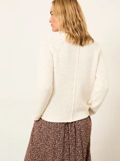 Fat Face FatFace Sophia Knitted Slub Jumper Ivory New