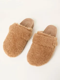 Fat Face FatFace Tan Brown Teddy House Shoe Best