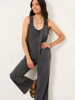 Fat Face FatFace Tara Charcoal Grey Dungarees Outlet