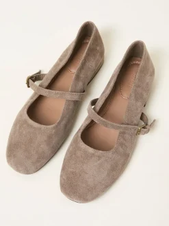 Fat Face FatFace Suede Mary Jane Flat Taupe