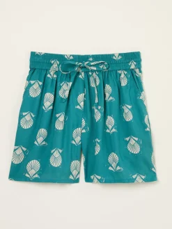 Fat Face FatFace Teal Blue Lino Shell Flippy Shorts Online