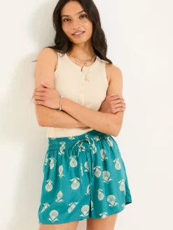 Fat Face FatFace Teal Blue Lino Shell Flippy Shorts Online