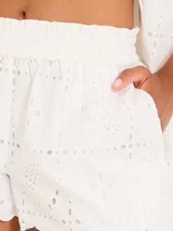 Fat Face FatFace White Beachwear Shell Cutwork Short Sale