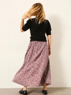 Fat Face FatFace Willow Midi Skirt Plum Purple 2 Tone Floral Hot