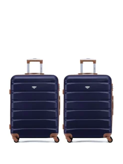 CABIN PRO Flight Knight Medium Blue Check In Hold Luggage Hardcase Travel Suitcases Set Of 2 Discount