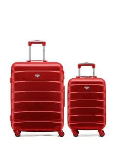 CABIN PRO Flight Knight Medium Red Check In & Small Carry On Hardcase Travel Suitcases Set Of 2 Best