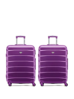 CABIN PRO Flight Knight Purple Set of 2 Medium Check-In Hold Luggage Hardcase Travel Suitcases Online