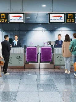 CABIN PRO Flight Knight Purple Set of 2 Medium Check-In Hold Luggage Hardcase Travel Suitcases Online