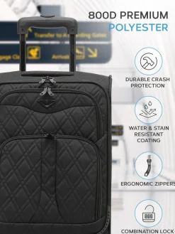 CABIN PRO Flight Knight Soft Case Carry On Suitcase Hand Luggage Black Discount