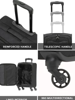 CABIN PRO Flight Knight Soft Case Carry On Suitcase Hand Luggage Black Discount