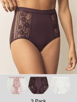 Next Floral Full Brief Modal & Lace Knickers 3 Pack Best