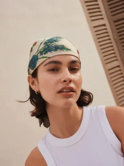 Next Floral Satin Square Scarf New