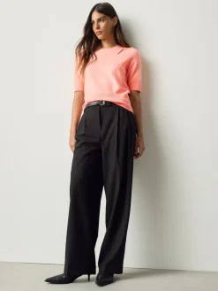 Next Fluro Coral Supersoft Short Sleeve Knitted Top Sale