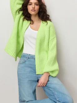 Next Fluro Green Soft Touch Chunky Knit Cardigan Outlet