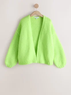 Next Fluro Green Soft Touch Chunky Knit Cardigan Outlet