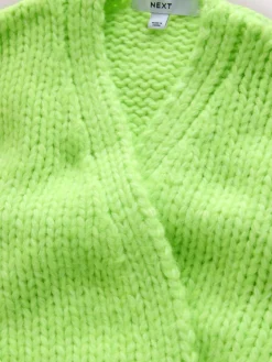 Next Fluro Green Soft Touch Chunky Knit Cardigan Outlet
