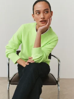 Next Fluro Green Supersoft Crew Neck Long Sleeve Jumper Online