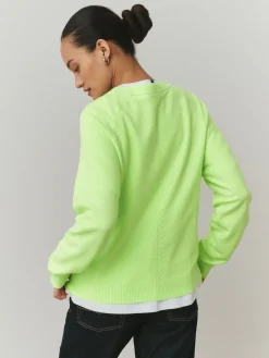Next Fluro Green Supersoft Crew Neck Long Sleeve Jumper Online
