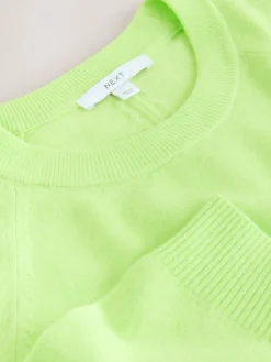 Next Fluro Green Supersoft Crew Neck Long Sleeve Jumper Online