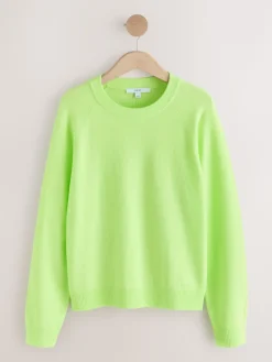 Next Fluro Green Supersoft Crew Neck Long Sleeve Jumper Online