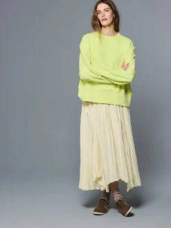 Next Crew Neck Washed Sweatshirt Fluro Lime Best