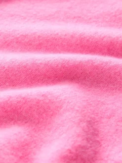 Next Fluro Pink Crew Neck Knitted Cardigan With Wool New