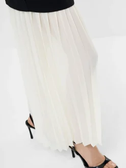 French Connection Black Zion Pleated Skirt Dress