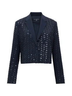 French Connection Blue Sherry Embellished Blazer Discount