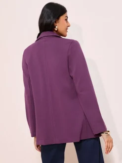 Friends Like These Edge To Edge Ponte Tailored Blazer Berry Hot