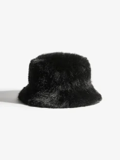 Friends Like These Faux Fur Bucket Hat Black Hot