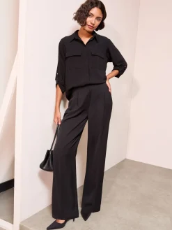 Friends Like These Tab Sleeve Utility Pocket Shirt Black Sale