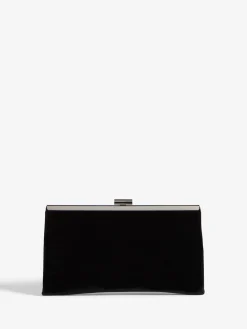 Friends Like These Black Velvet Occasion Clutch Bag Clearance