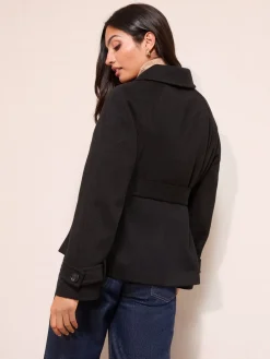 Friends Like These Short Belted Twill Collared Jacket Black Online