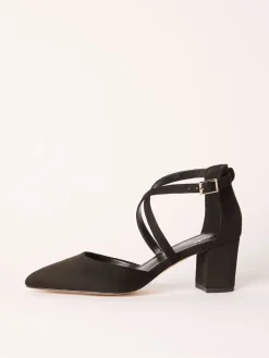 Friends Like These Wide Fit Block Heel Cross Strap Court Shoes Black Online