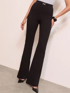 Friends Like These Black Trim Sculpting Stretch Flared Trousers Online