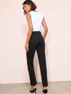 Friends Like These Petite Ankle Straight Leg Jeans Black Denim
