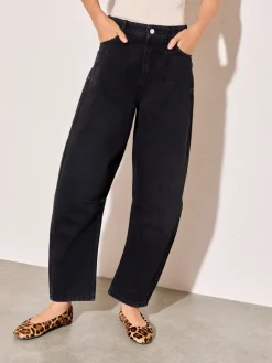 Friends Like These Denim Barrel Jeans Black New