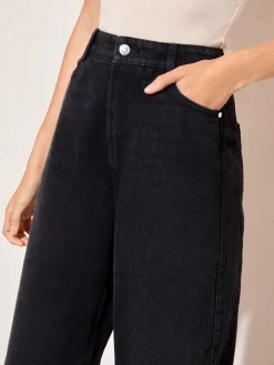 Friends Like These Denim Barrel Jeans Black New