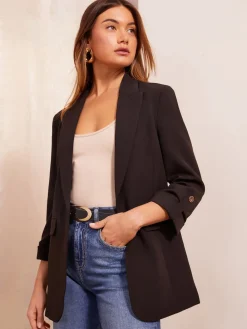 Friends Like These Black Edge to Edge Tailored Sleeve Detail Blazer Discount